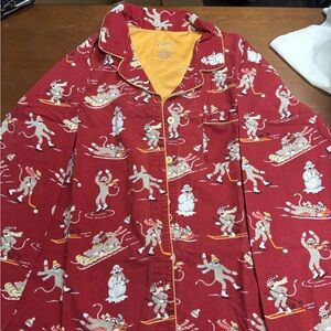 Christmas pajama red with monkeys